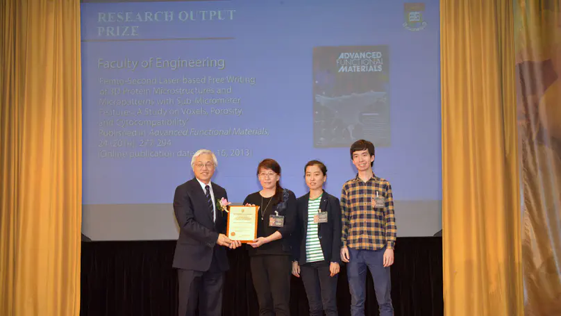 Prof. Barbara Chan is awarded the Research Output Prize (Faculty of Engineering) 2014
